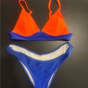 Cupshe Bright Orange and Blue Bikini